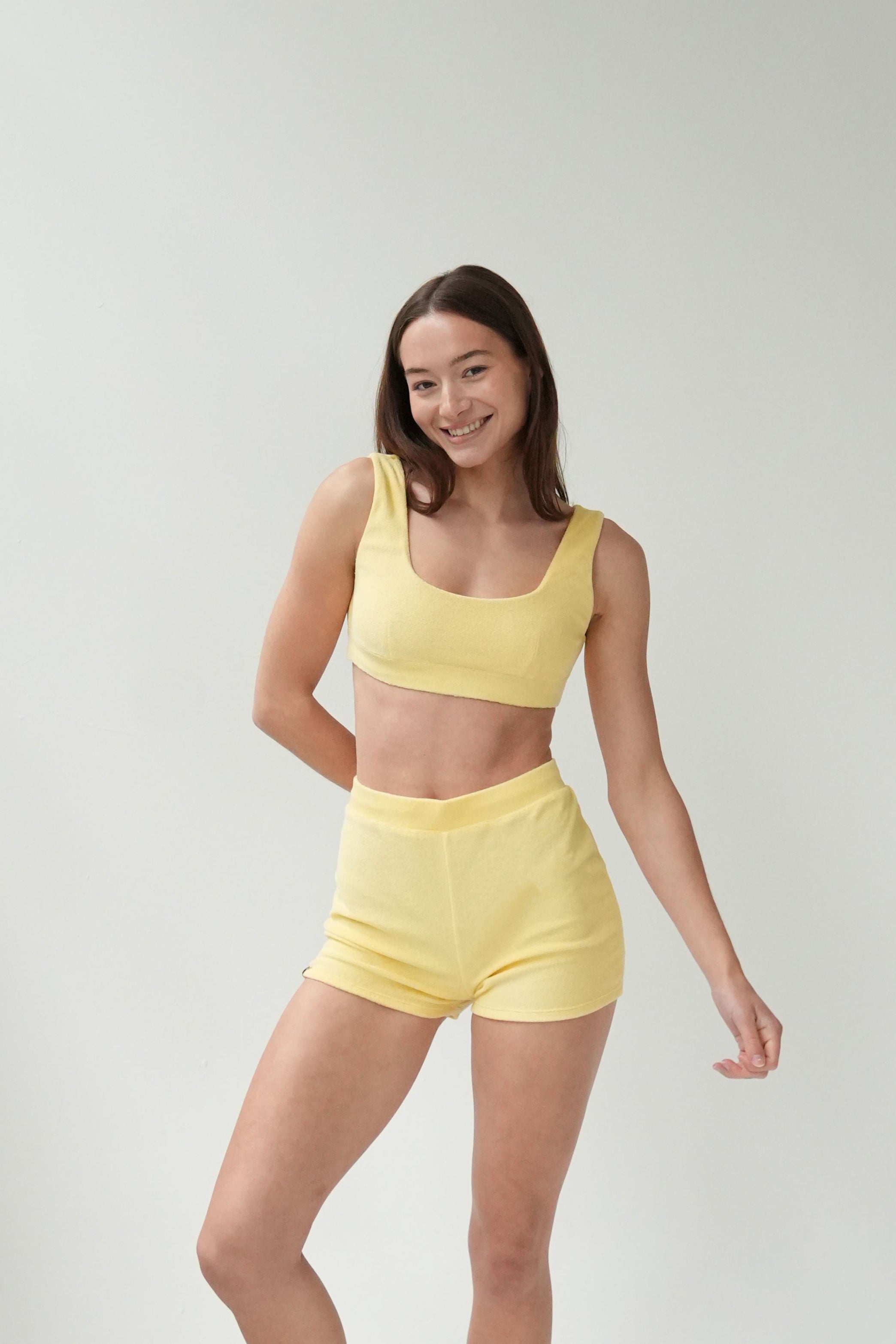 Butter Yellow Terry Hot Pants