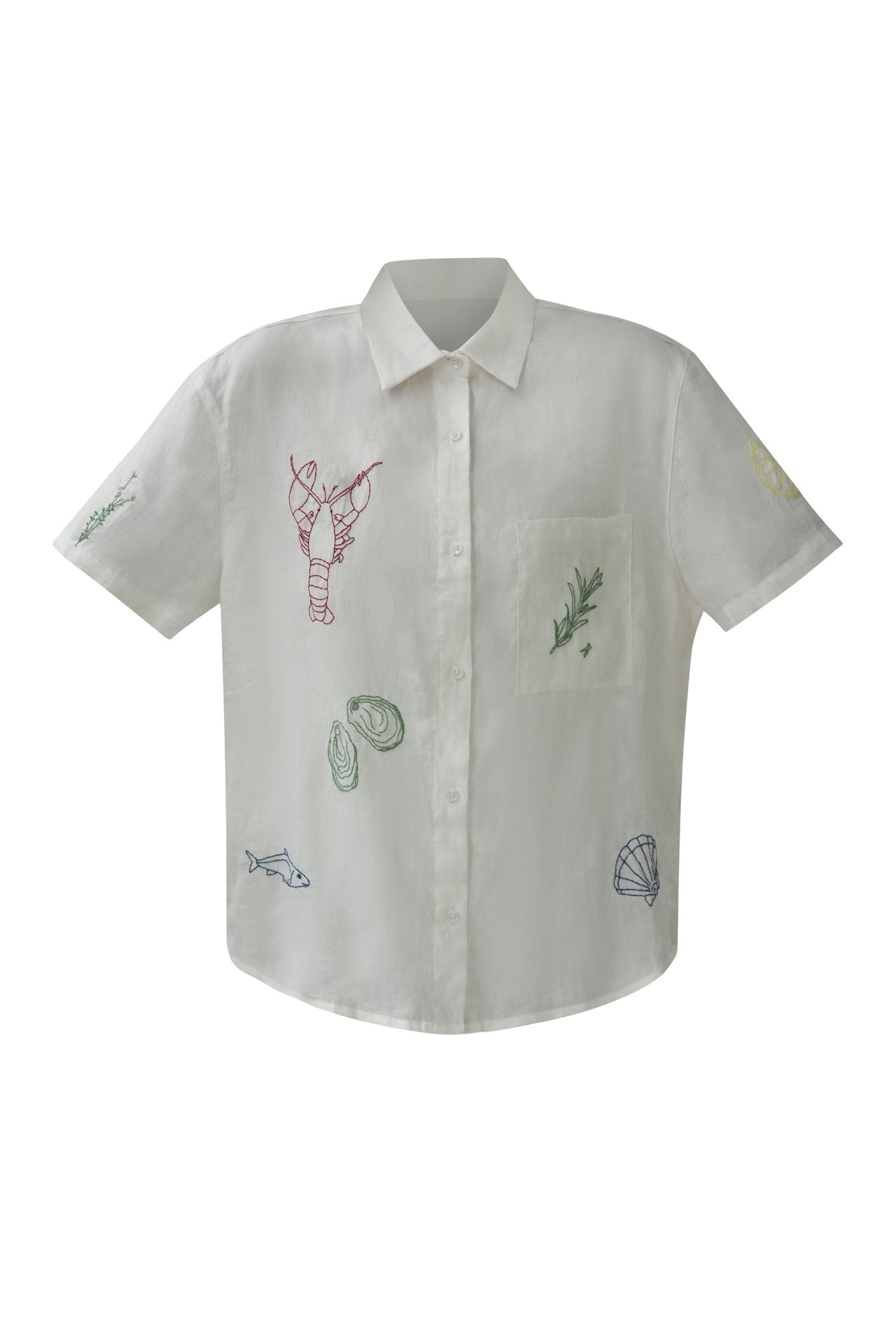 Embroidered Linen Top