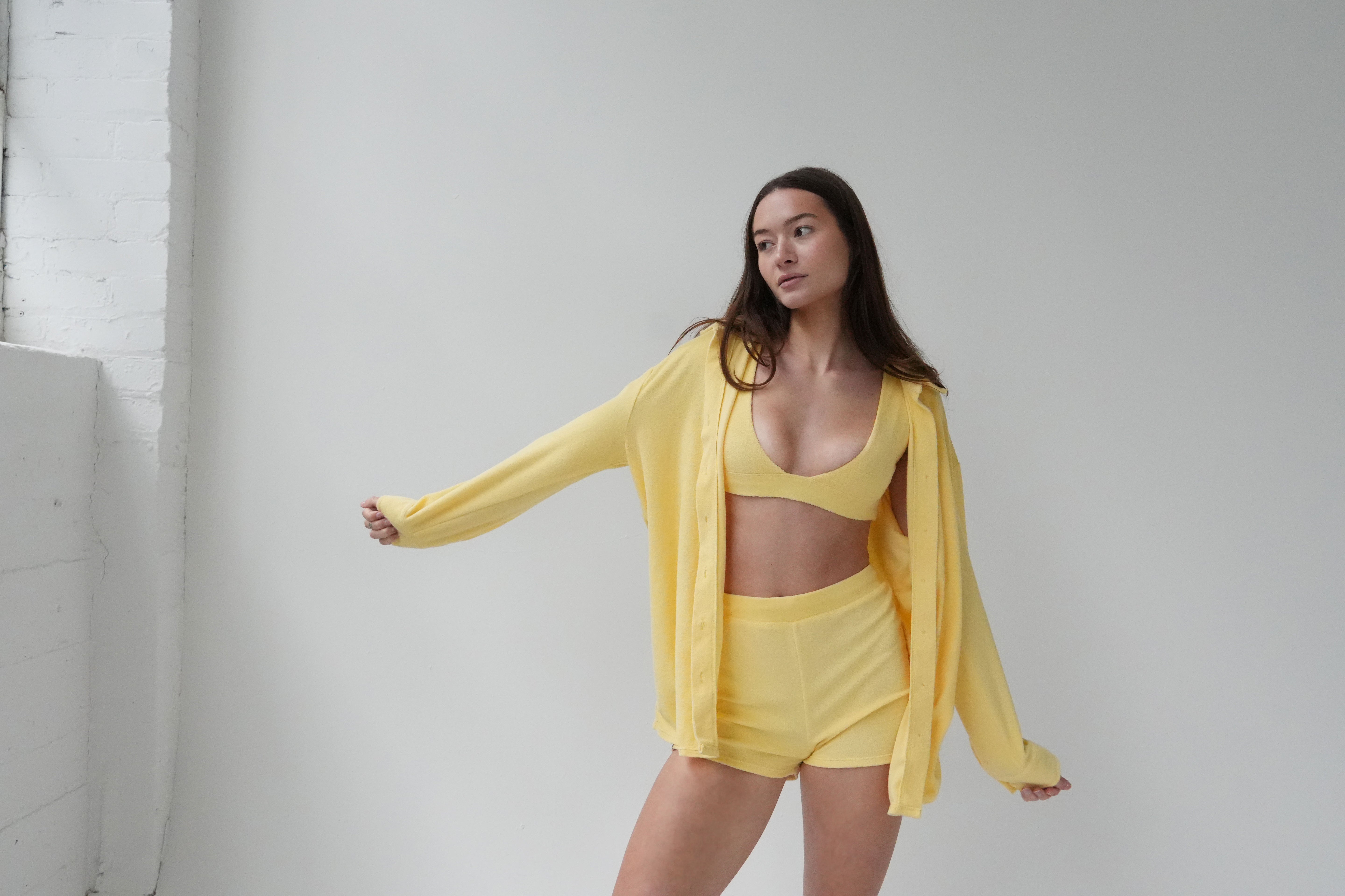Butter Yellow Long Sleeve Button-Up