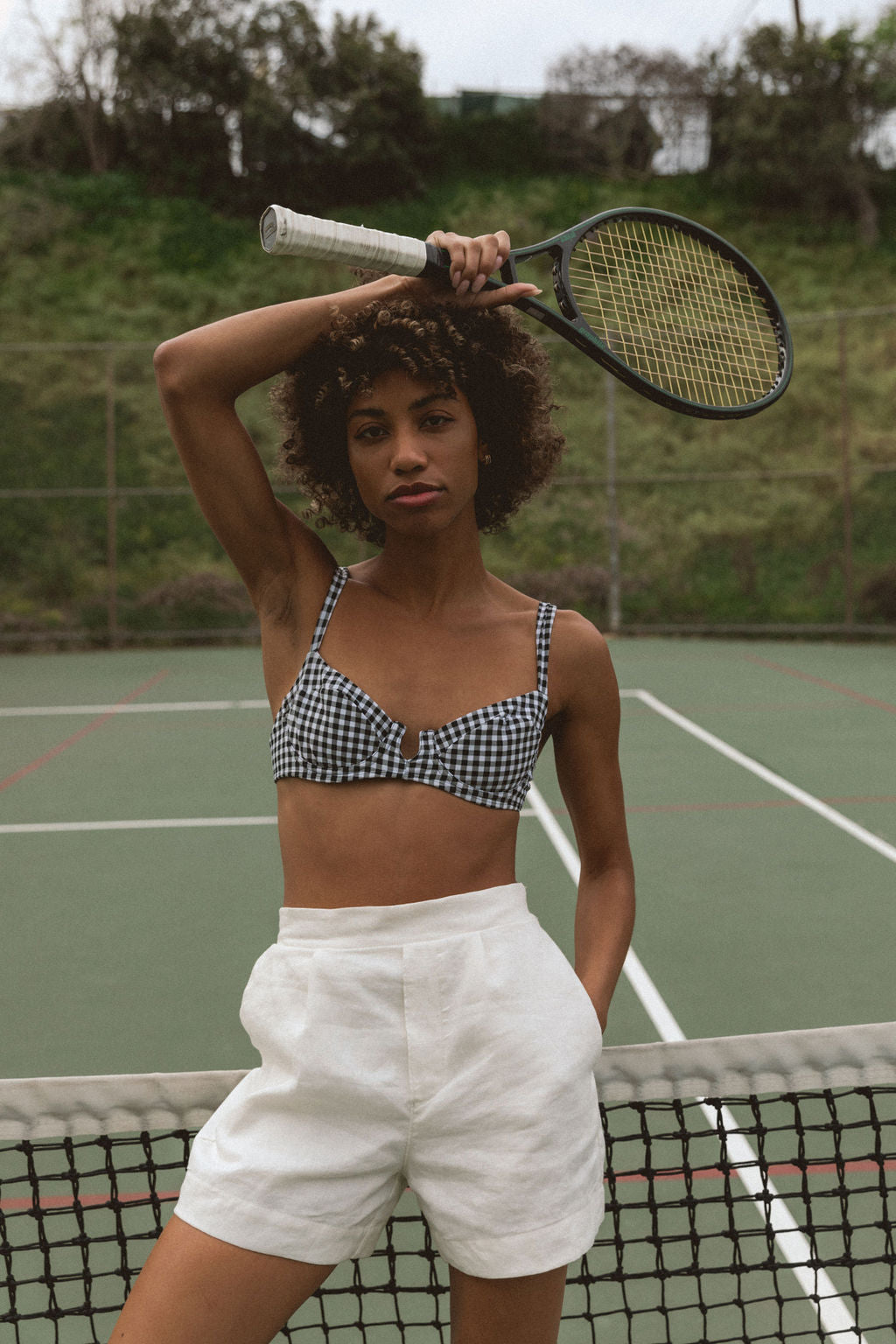 Capri Bikini Top - Gingham