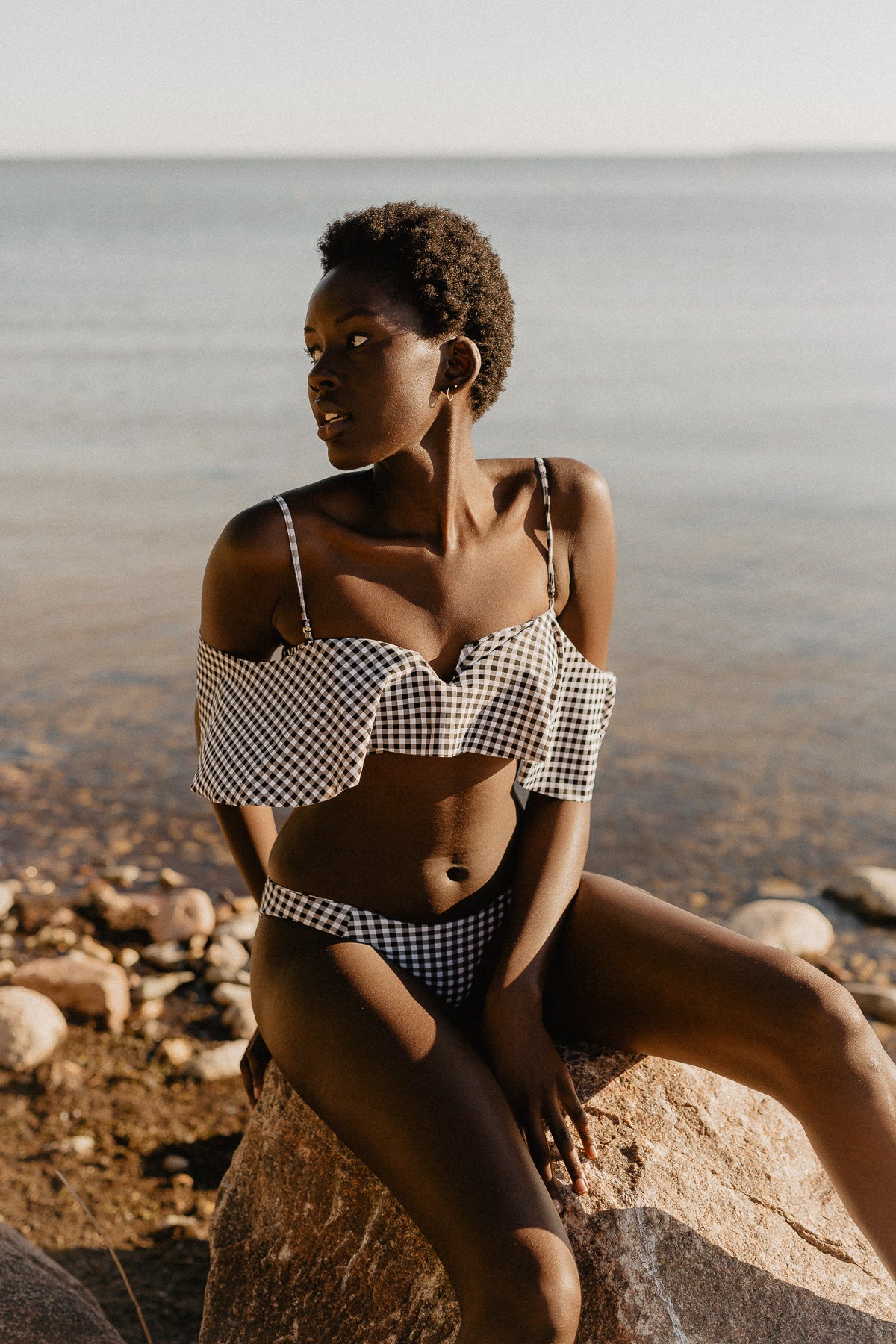 Gingham store swim top